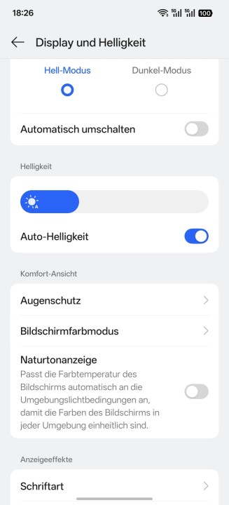 Oppo Find X9 Ultra Display Einstellungen