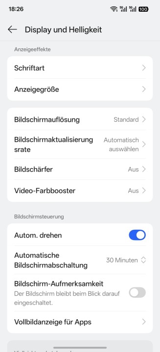 Oppo Find X9 Ultra Display Einstellungen