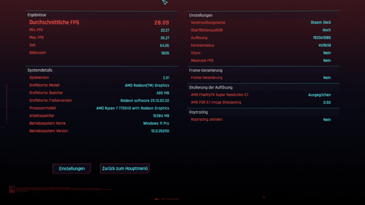 Acemagic M1 7735HS Cyberpunk 2077