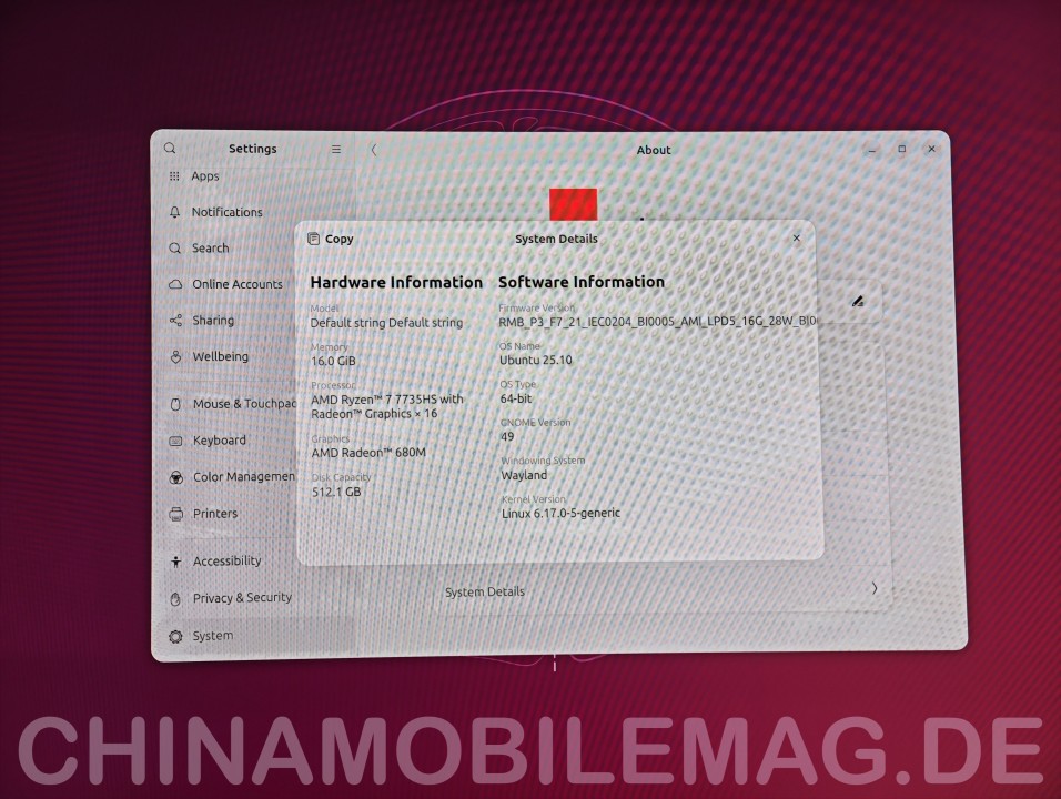 Acemagic M1 7735HS Linux