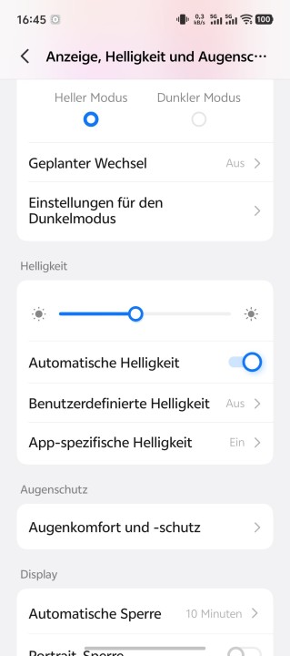 Vivo X Fold 6 Display Einstellungen