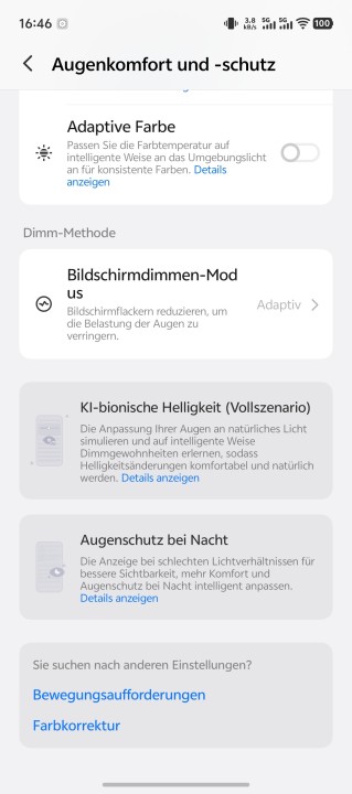 Vivo X Fold 6 Display Einstellungen
