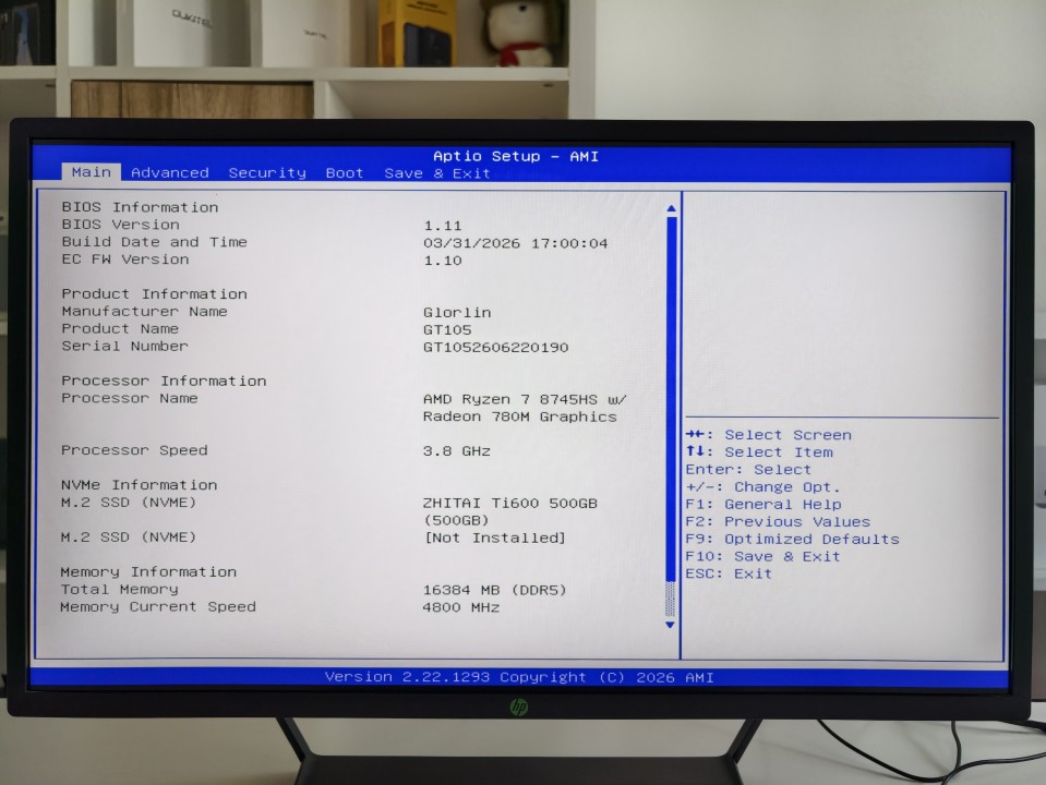 Glorlin GT105 BIOS UEFI