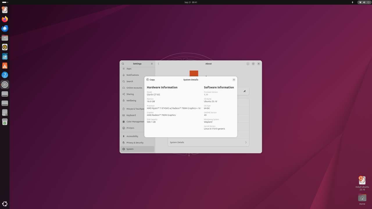 Glorlin GT105 Ubuntu Linux
