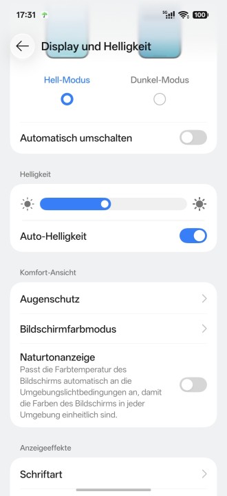 Oppo Find X10 Pro Max Display Einstellungen