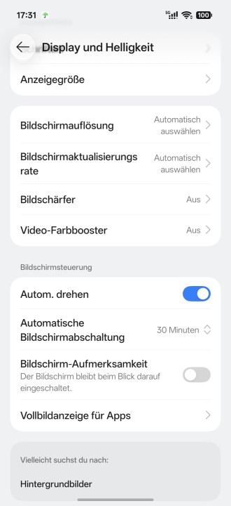 Oppo Find X10 Pro Max Display Einstellungen