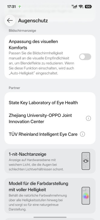 Oppo Find X10 Pro Max Display Einstellungen
