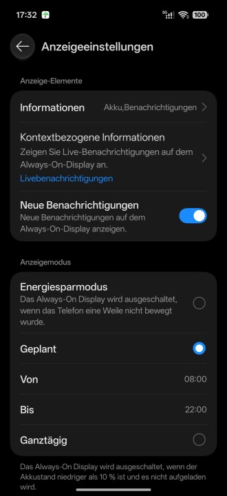 Oppo Find X10 Pro Max Display Einstellungen