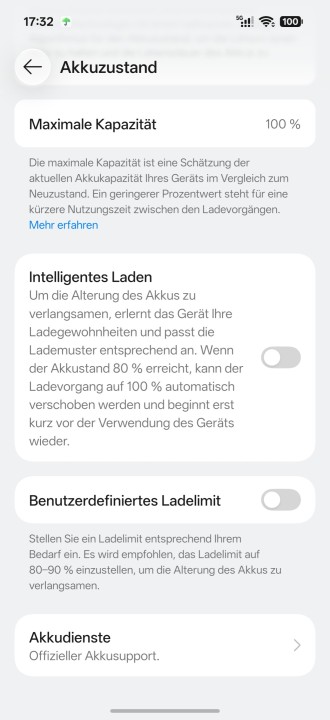 Oppo Find X10 Pro Max Akku Einstellungen