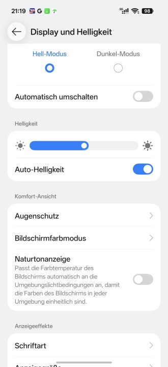 OnePlus 16 Display Einstellungen