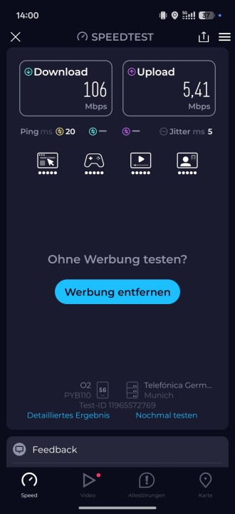 OnePlus 16 5G Speed Test ländlich