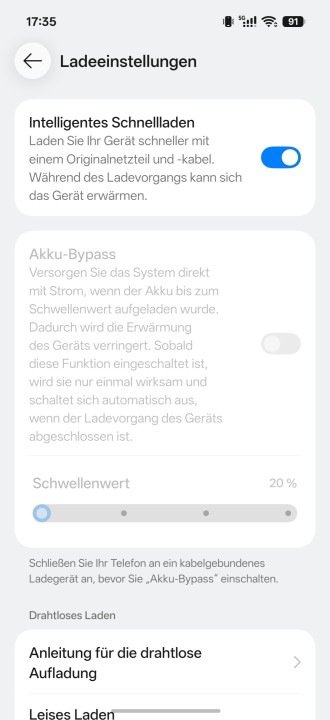 OnePlus 16 Akkueinstellungen