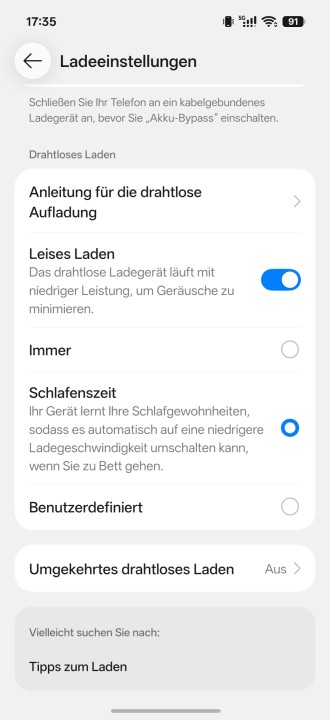 OnePlus 16 Akkueinstellungen