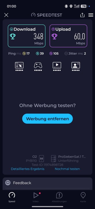 OnePlus 16 5G Speed Test Stadt