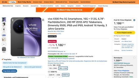 Black Friday Deal: Vivo X300 und X300 Pro mit Prime-Rabatt bei Amazon