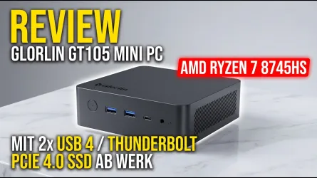 Glorlin GT105 Test: 2x USB 4 / Thunderbolt und PCIe 4.0 SSD ab Werk